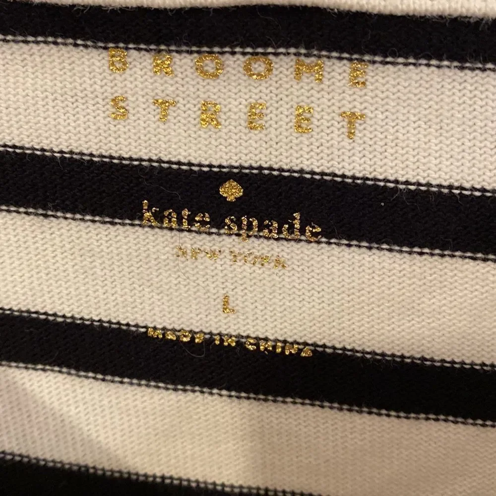 Kate Spade Broome Street Striped Drop Waist Dress Large